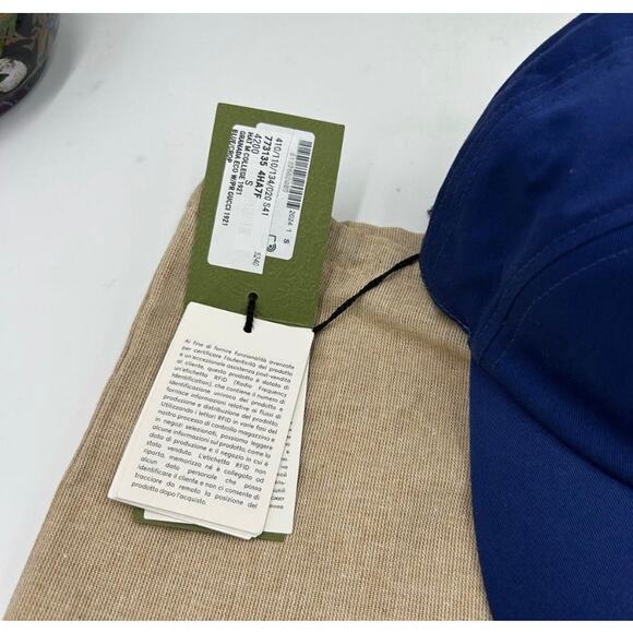 Women\'s Gucci GG blue/yellow baseball hat size small adjustable made in Italy main image 8